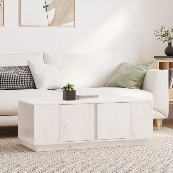 Wyjątkowa oferta Stolik kawowy, biały, 110x50x40 cm, lite drewno sosnowe Lumarko! - Hurtownia wielobranżowa Lumarko